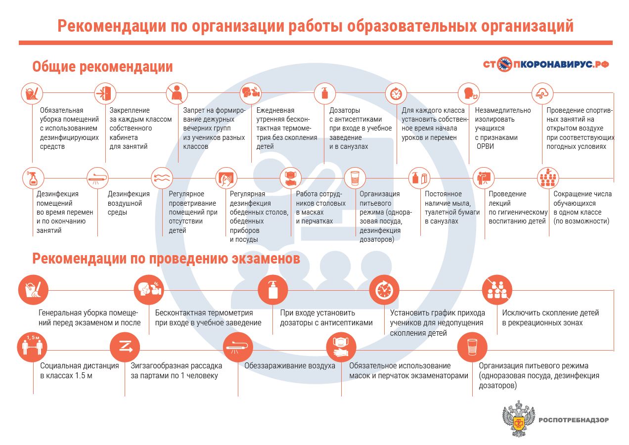 Инфографика к рекомендациям по организации работы образовательных  организаций