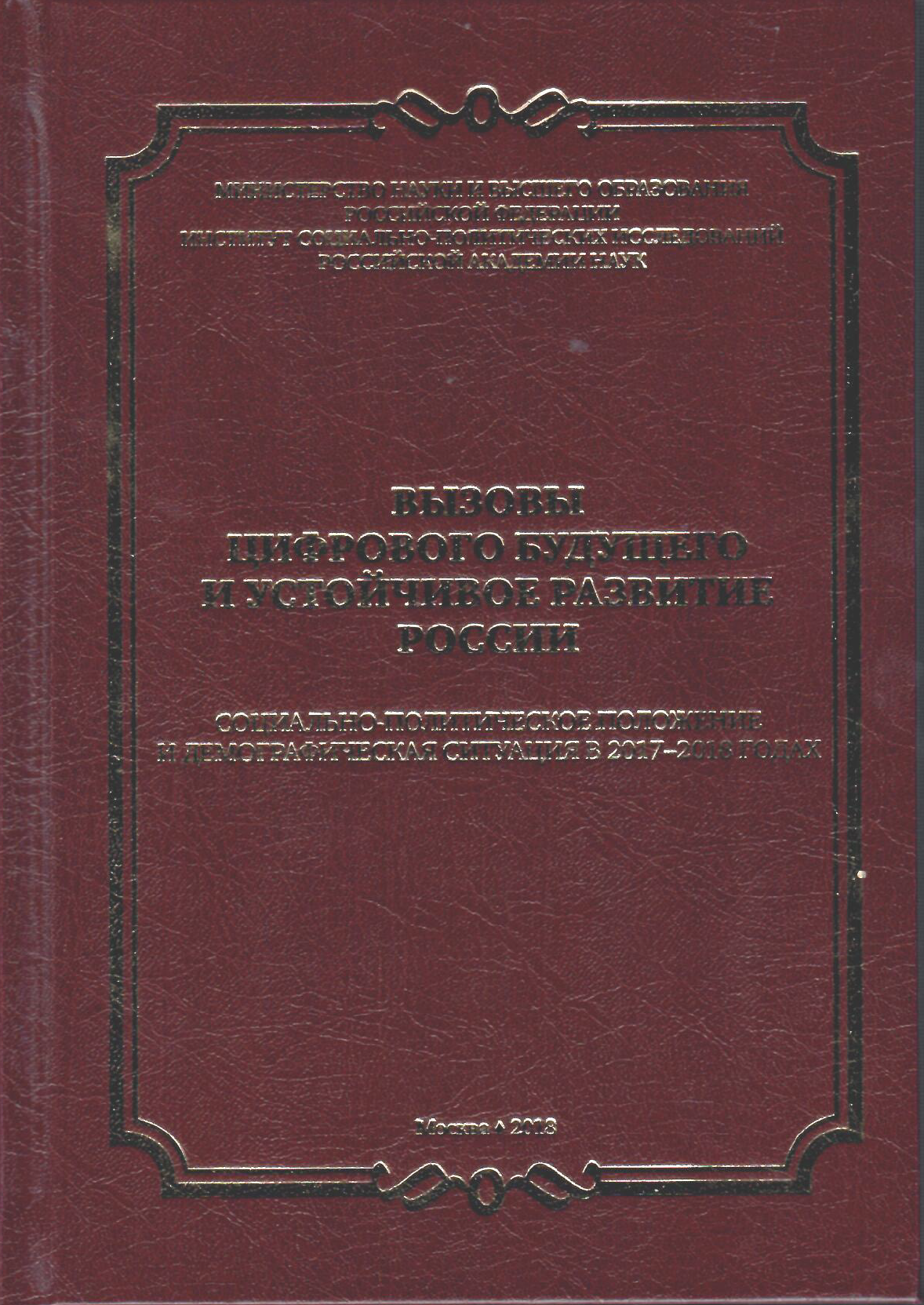 Вызовы цифрового будущего и устойчивое развитие России.  Социально-политическое положение и демографическая ситуация в 2017–2018  годах.